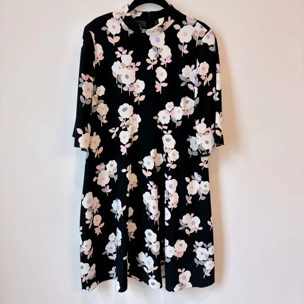 kate spade Floral Black Dress